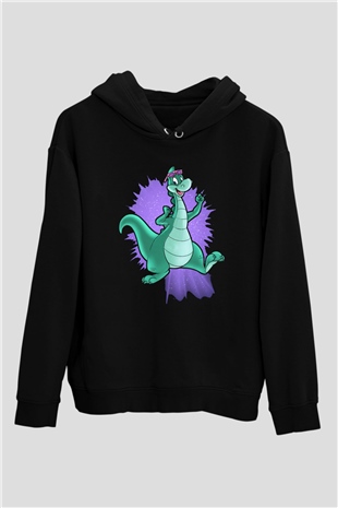Denver, the Last Dinosaur Siyah Unisex Kapüşonlu Sweatshirt