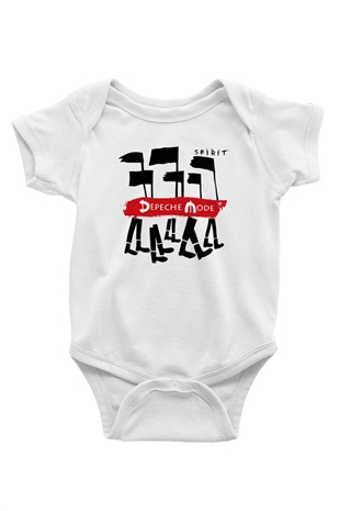 Depeche Mode Baskılı Beyaz Unisex Bebek Body - Zıbın