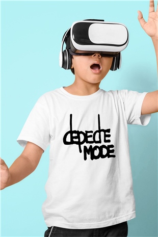 Depeche Mode Baskılı Beyaz Unisex Çocuk Tişört