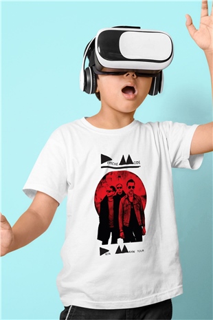 Depeche Mode Baskılı Beyaz Unisex Çocuk Tişört