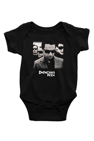 Depeche Mode Baskılı Siyah Bebek Body - Zıbın