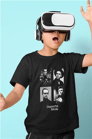 Depeche Mode Baskılı Siyah Unisex Çocuk Tişört