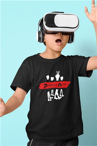Depeche Mode Baskılı Siyah Unisex Çocuk Tişört
