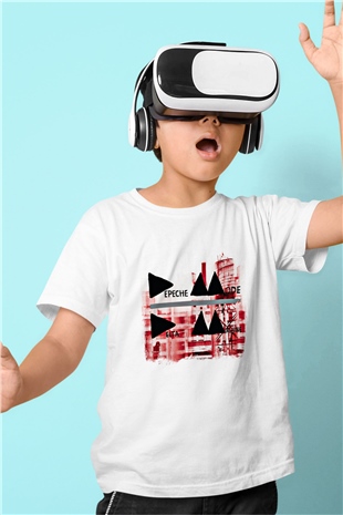Depeche Mode Baskılı Unisex Beyaz Çocuk Tişört