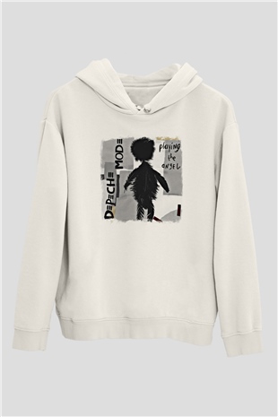 Depeche Mode Baskılı Unisex Beyaz Hoodie