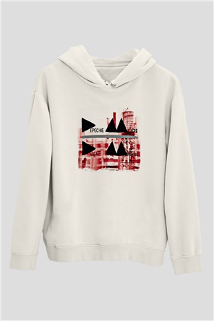 Depeche Mode Baskılı Unisex Beyaz Hoodie