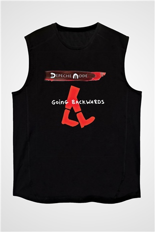 Depeche Mode Baskılı Unisex Siyah Kolsuz Tişört