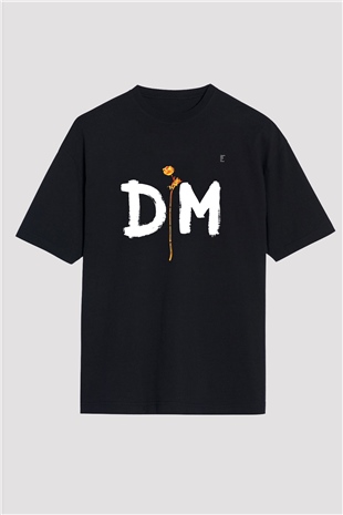 Depeche Mode Baskılı Unisex Siyah Oversize Tişört