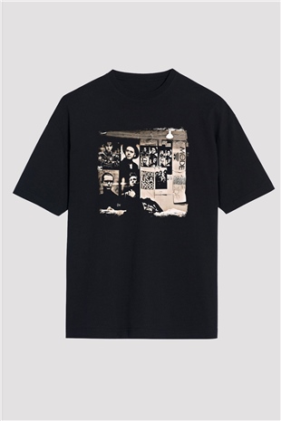 Depeche Mode Baskılı Unisex Siyah Oversize Tişört