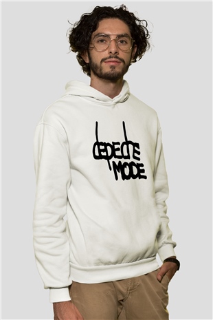 Depeche Mode Beyaz Unisex Kapşonlu Sweatshirt