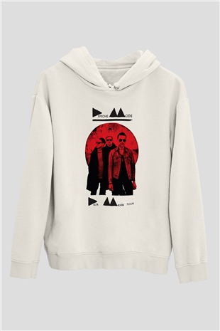 Depeche Mode Beyaz Unisex Kapşonlu Sweatshirt