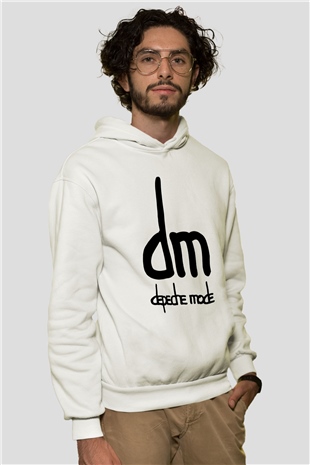 Depeche Mode Beyaz Unisex Kapşonlu Sweatshirt