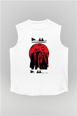 Depeche Mode Beyaz Unisex Kolsuz Tişört