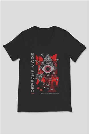 Depeche Mode Siyah Unisex V Yaka Tişört T-Shirt