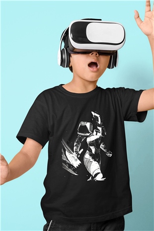 Destiny: Rise of Iron Baskılı Siyah Unisex Çocuk Tişört