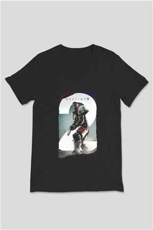 Destiny: Rise of Iron Siyah Unisex V Yaka Tişört