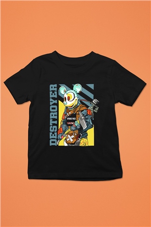 Destroyer Baskılı Unisex Siyah  Çocuk Tişört