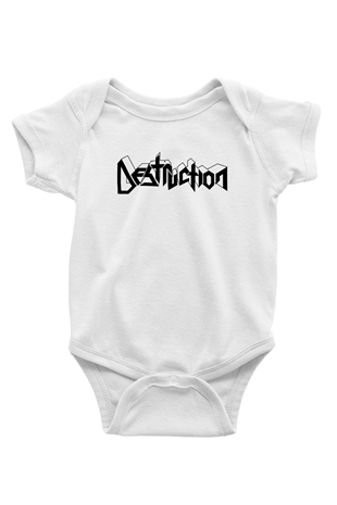 Destruction Baskılı Beyaz Unisex Bebek Body - Zıbın
