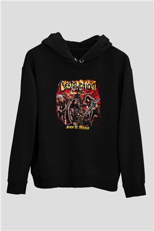 Destruction Baskılı Unisex Siyah Hoodie