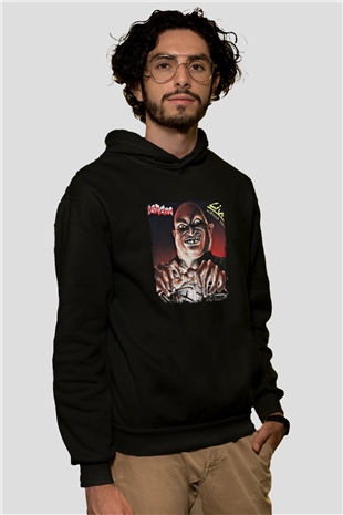 Destruction Baskılı Unisex Siyah Hoodie