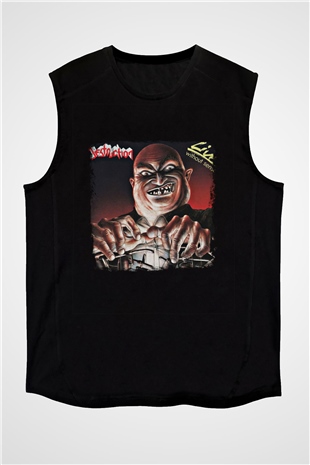 Destruction Baskılı Unisex Siyah Kolsuz Tişört