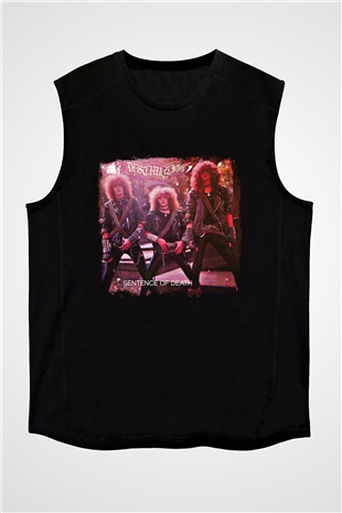 Destruction Baskılı Unisex Siyah Kolsuz Tişört