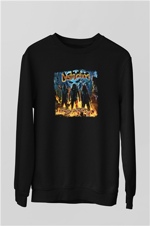Destruction Baskılı Unisex Siyah Sweatshirt