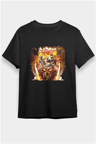 Destruction Baskılı Unisex Siyah Tişört