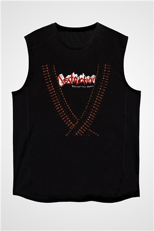 Destruction Siyah Unisex Kolsuz Tişört