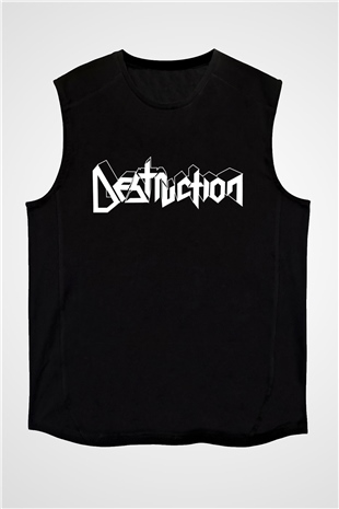 Destruction Siyah Unisex Kolsuz Tişört