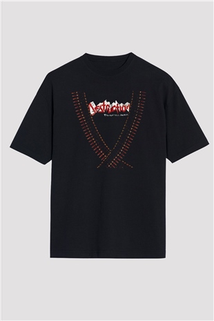 Destruction Siyah Oversize Tişört Oversize T-shirt - TişörtFabrikası