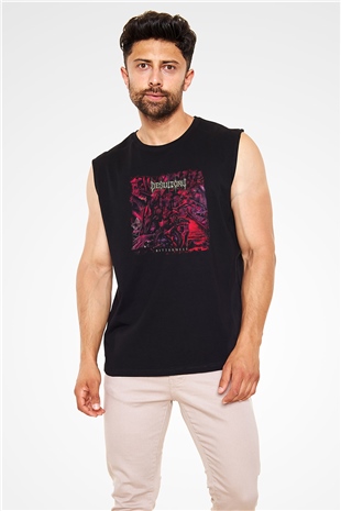 Desultory Baskılı Unisex Siyah Kolsuz Tişört