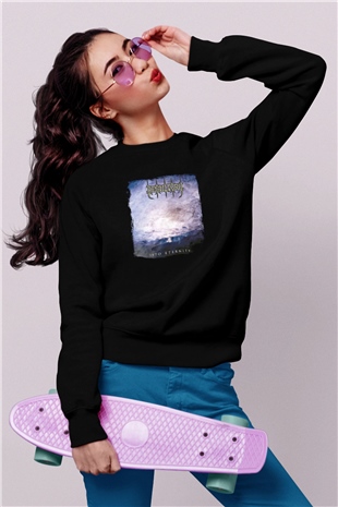 Desultory Baskılı Unisex Siyah Sweatshirt