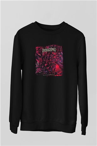 Desultory Baskılı Unisex Siyah Sweatshirt