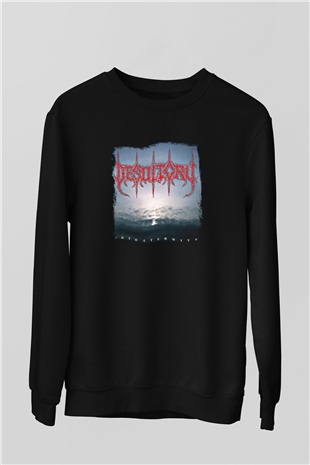 Desultory Baskılı Unisex Siyah Sweatshirt