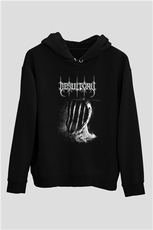 Desultory Siyah Unisex Kapüşonlu Sweatshirt