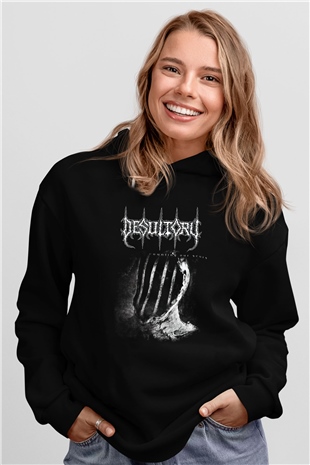 Desultory Siyah Unisex Kapüşonlu Sweatshirt