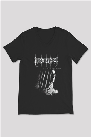 Desultory Siyah Unisex V Yaka Tişört