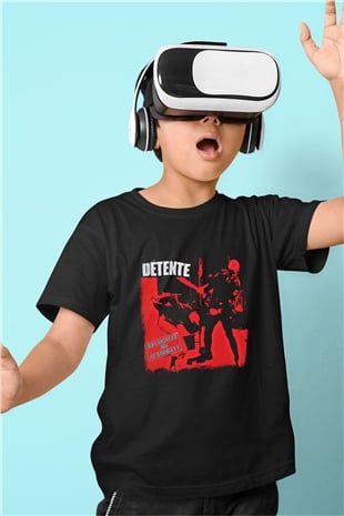 Detente Baskılı Unisex Siyah Çocuk Tişört