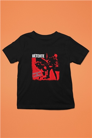 Detente Baskılı Unisex Siyah Çocuk Tişört