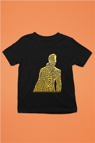 Deus Ex Baskılı Siyah Unisex Çocuk Tişört