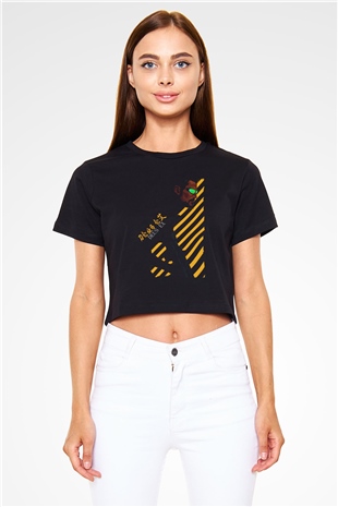 Deus Ex Siyah  Crop Top Tişört