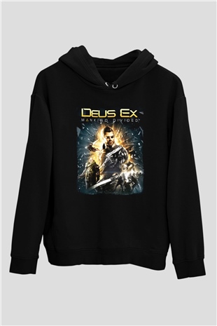 Deus Ex Siyah Unisex Hoodie