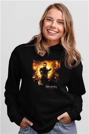 Deus Ex Siyah Unisex Hoodie