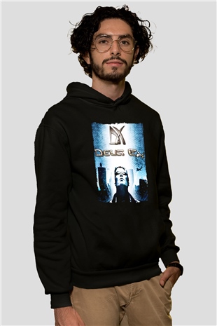Deus Ex Siyah Unisex Hoodie
