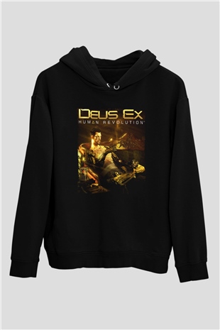 Deus Ex Siyah Unisex Hoodie