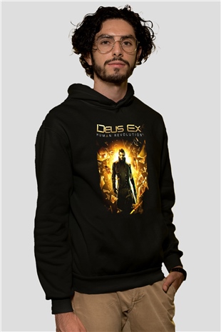 Deus Ex Siyah Unisex Hoodie