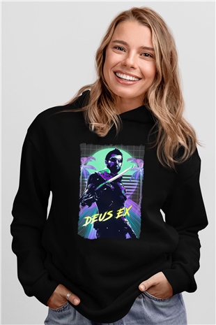 Deus Ex Siyah Unisex Hoodie
