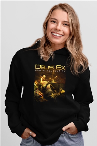 Deus Ex Siyah Unisex Hoodie