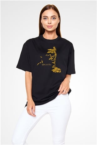 Deus Ex Siyah Unisex Oversize Tişört T-Shirt